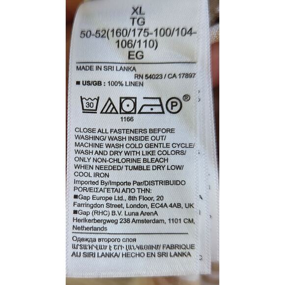 Banana Republic Clara Linen Shirt  XL Stripe Relaxed Fit Resort Collar S/S - Picture 8 of 8